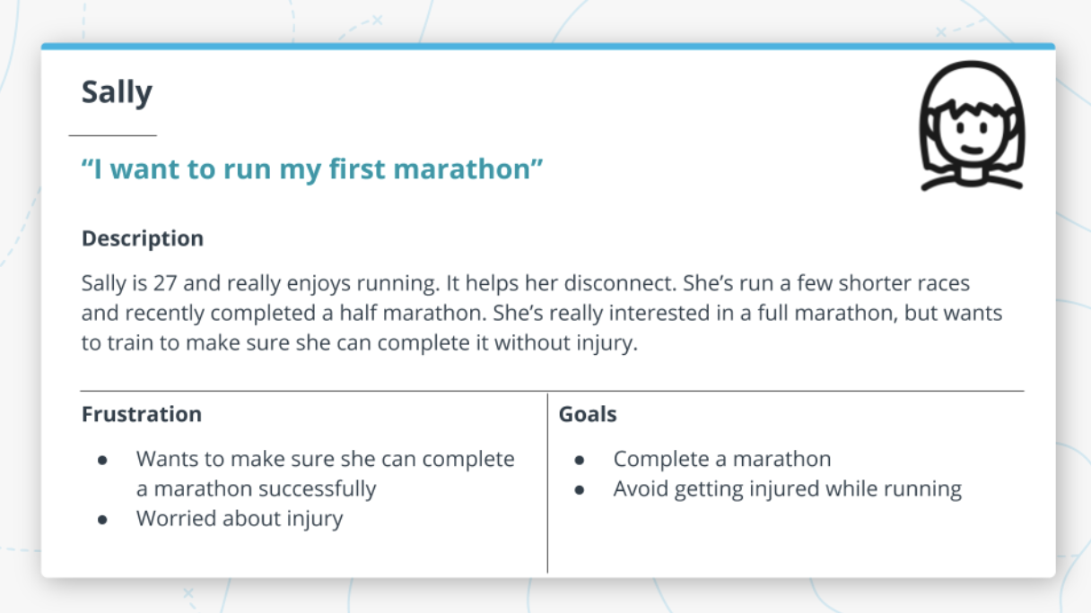 Meet Sally-- our first time marathon runner