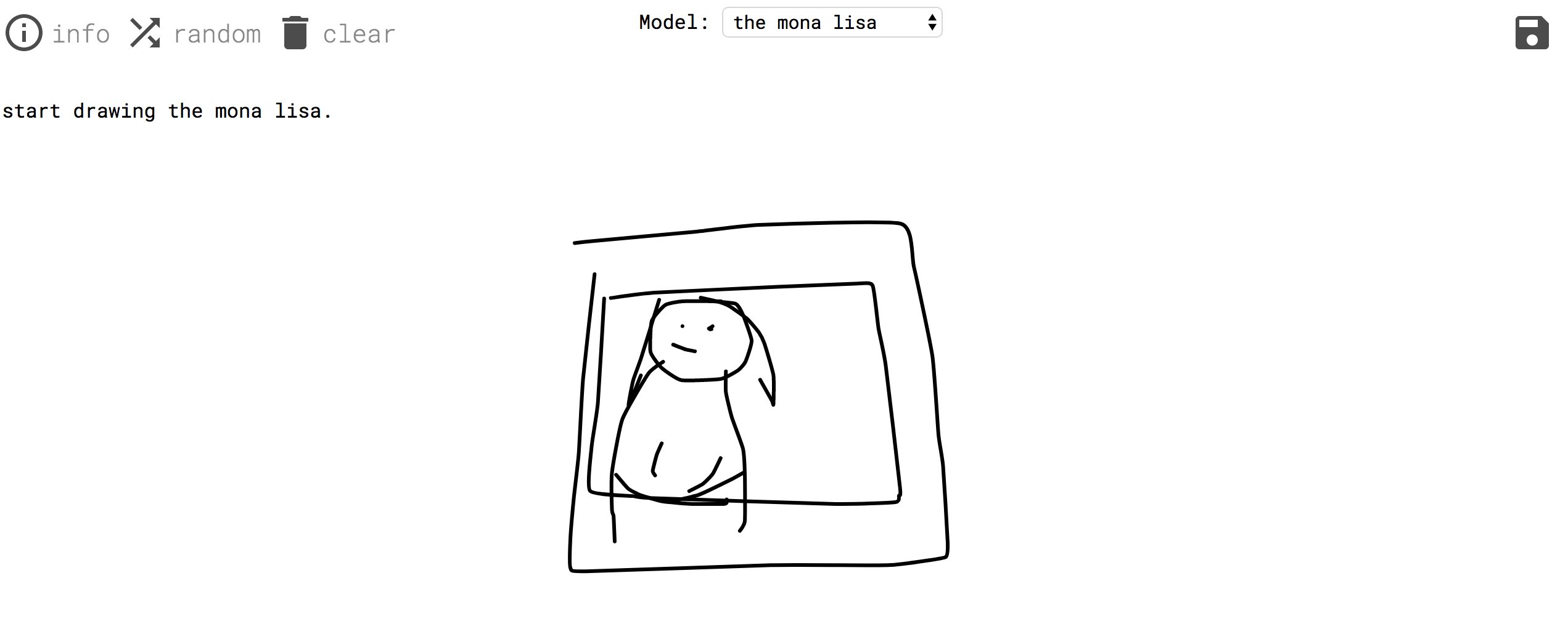 Example sketch-rnn output of the mona lisa.