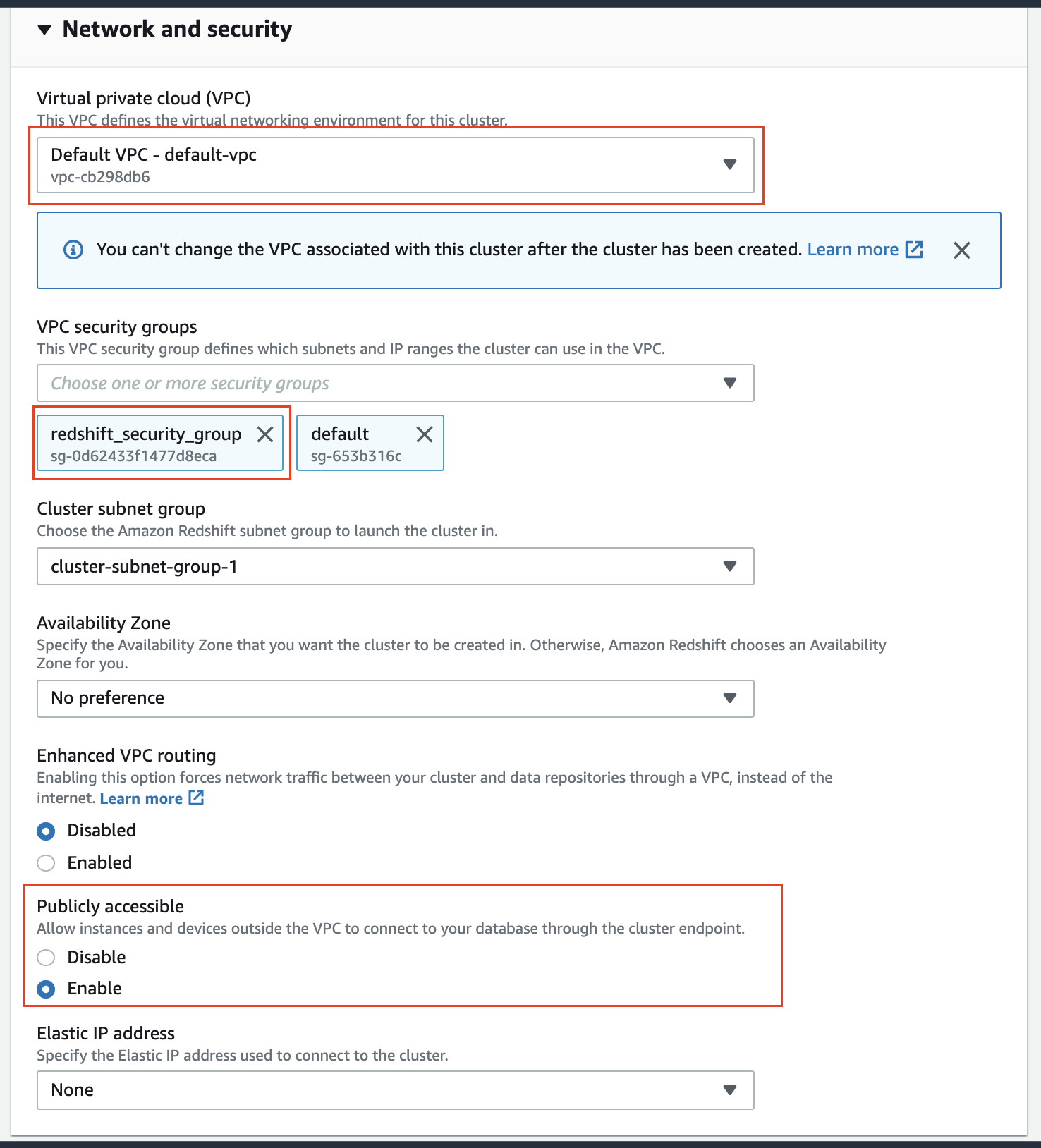Network and security section