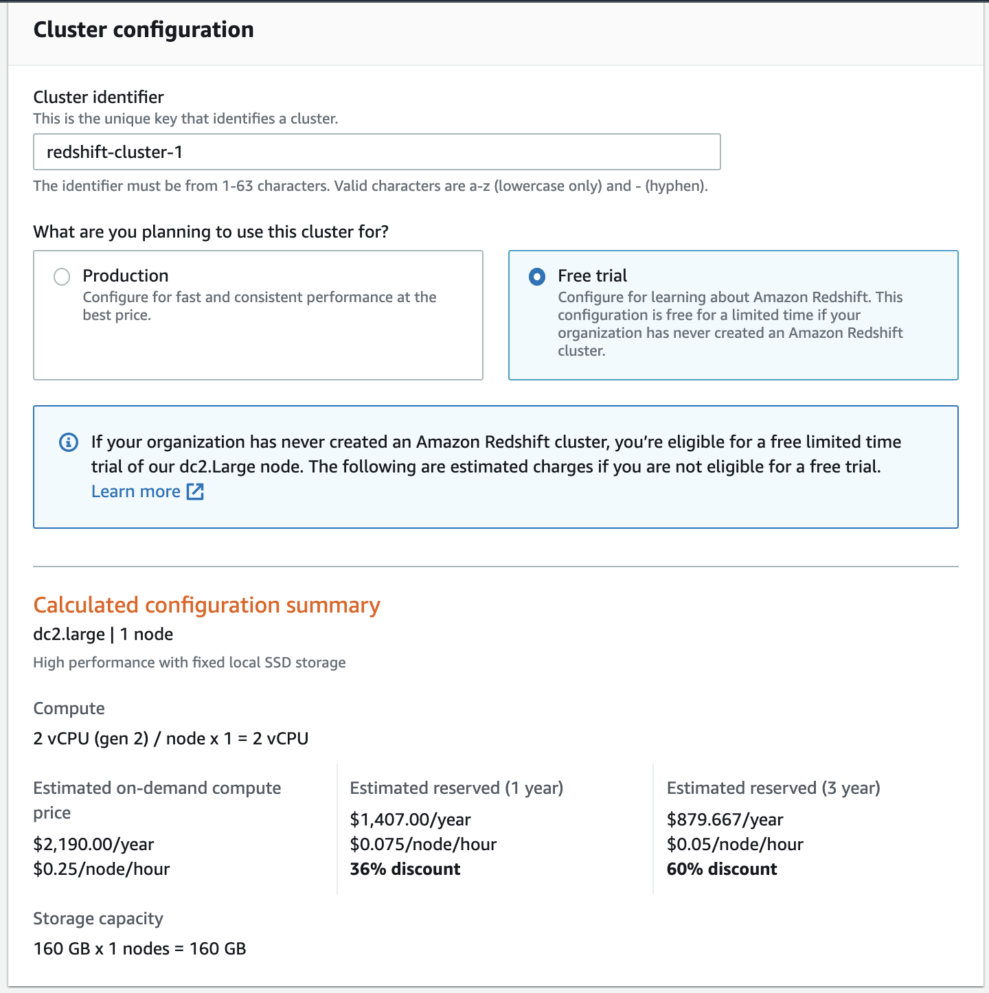 Cluster's basic configuration
