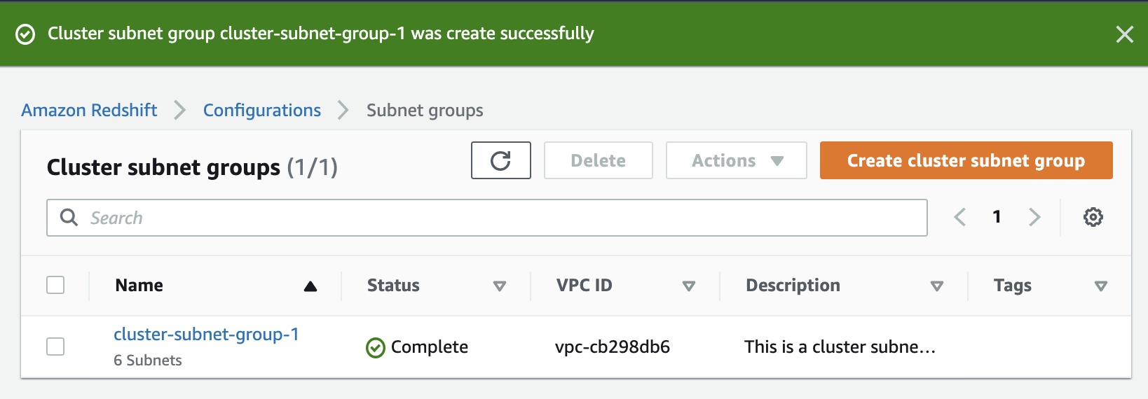 Success message/Complete status