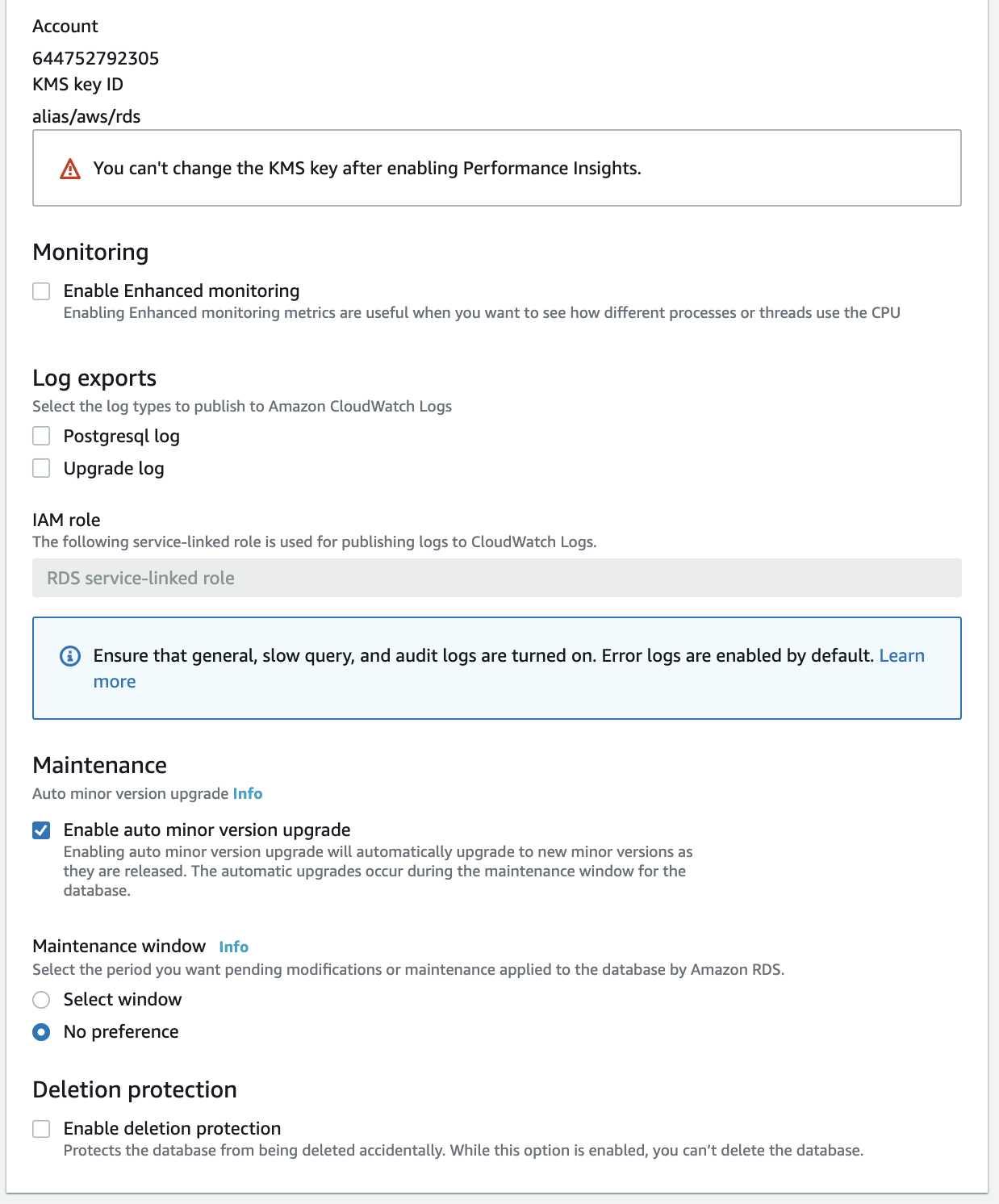 Additional configuration