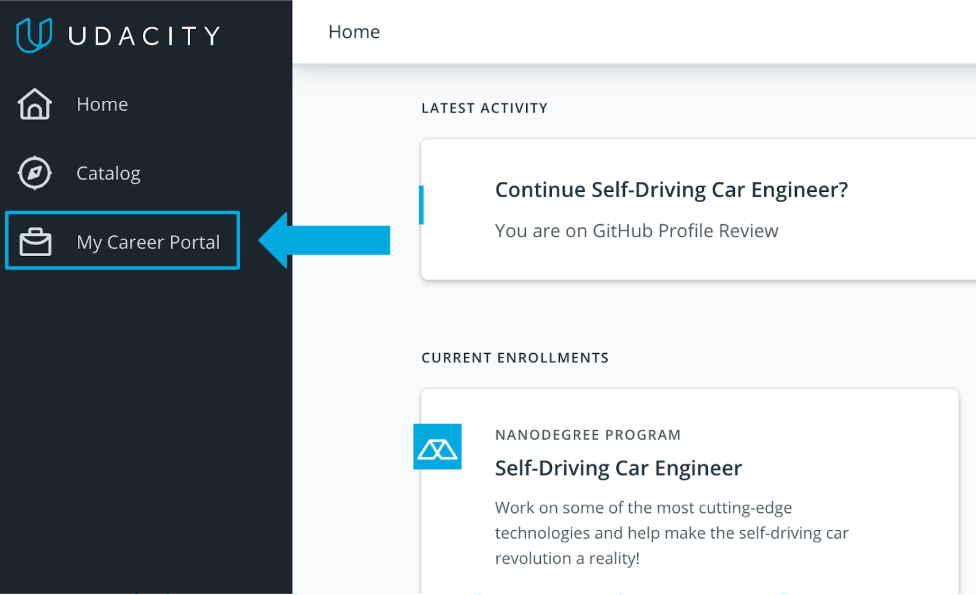 **Enter the Career Portal by clicking on the briefcase icon in your Classroom sidebar.**