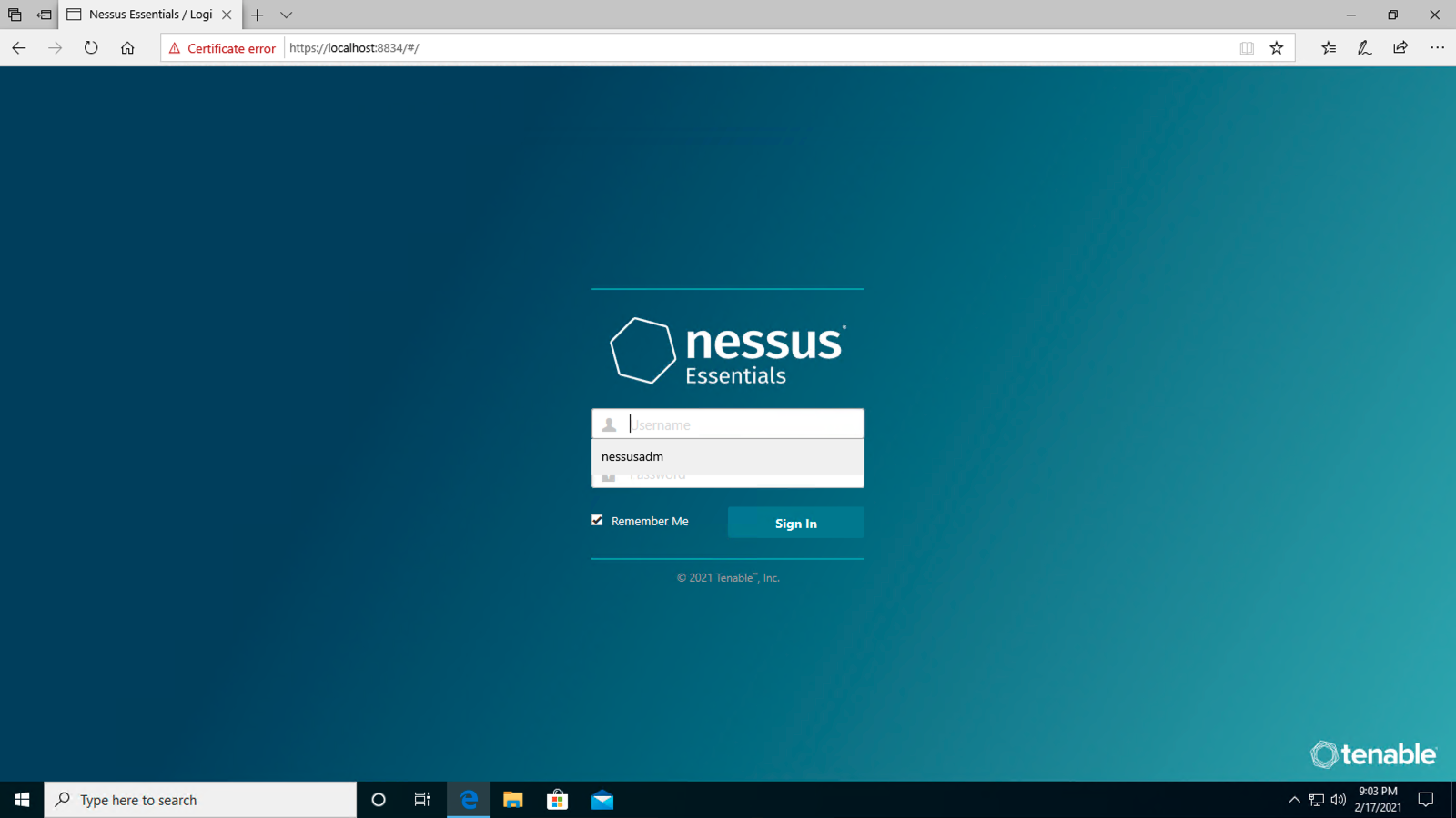 Nessus Web Client