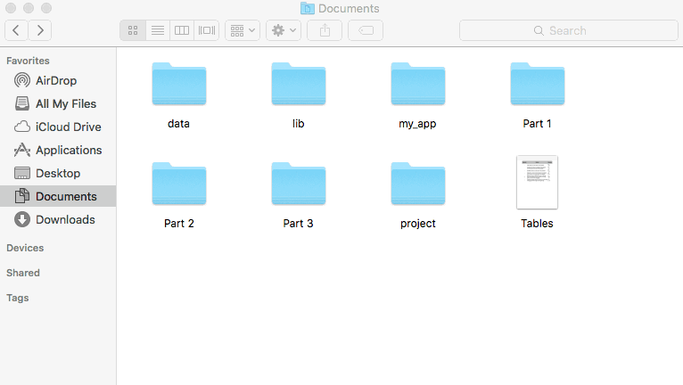 Using a GUI to navigate files and folders on a computer.