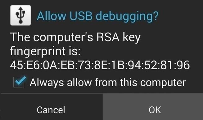 allow usb debugging screenshot