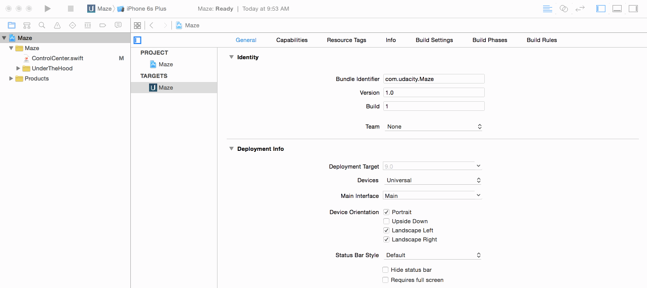 The Editor area swaps to a code view when a Swift file is selected.