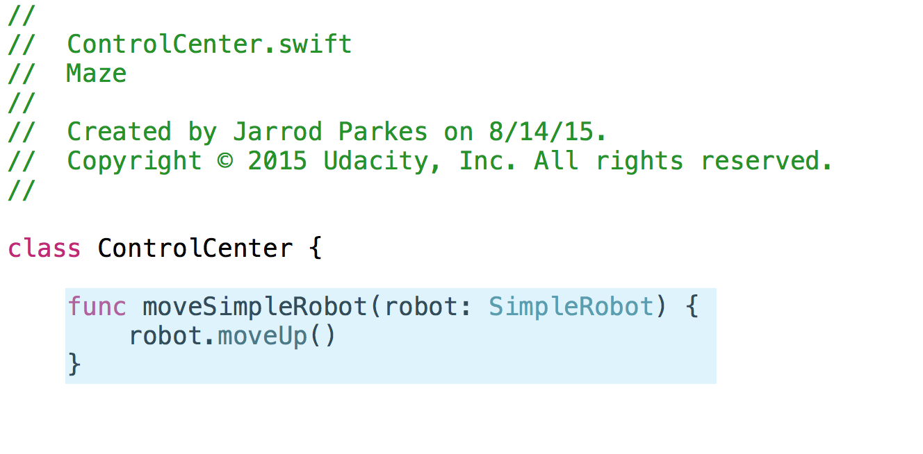 The code inside moveSimpleRobot is responsible for moving the robot about the maze.