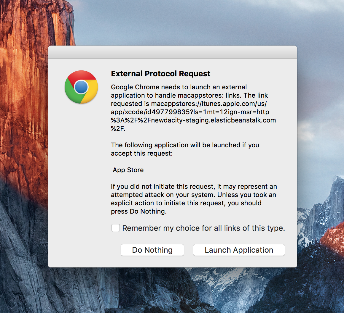 You might see this popup if you use Google Chrome.