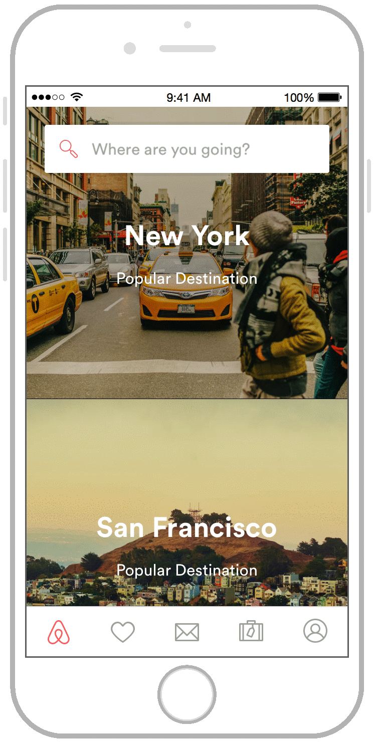 Airbnb lets users book accommodations from around the world.