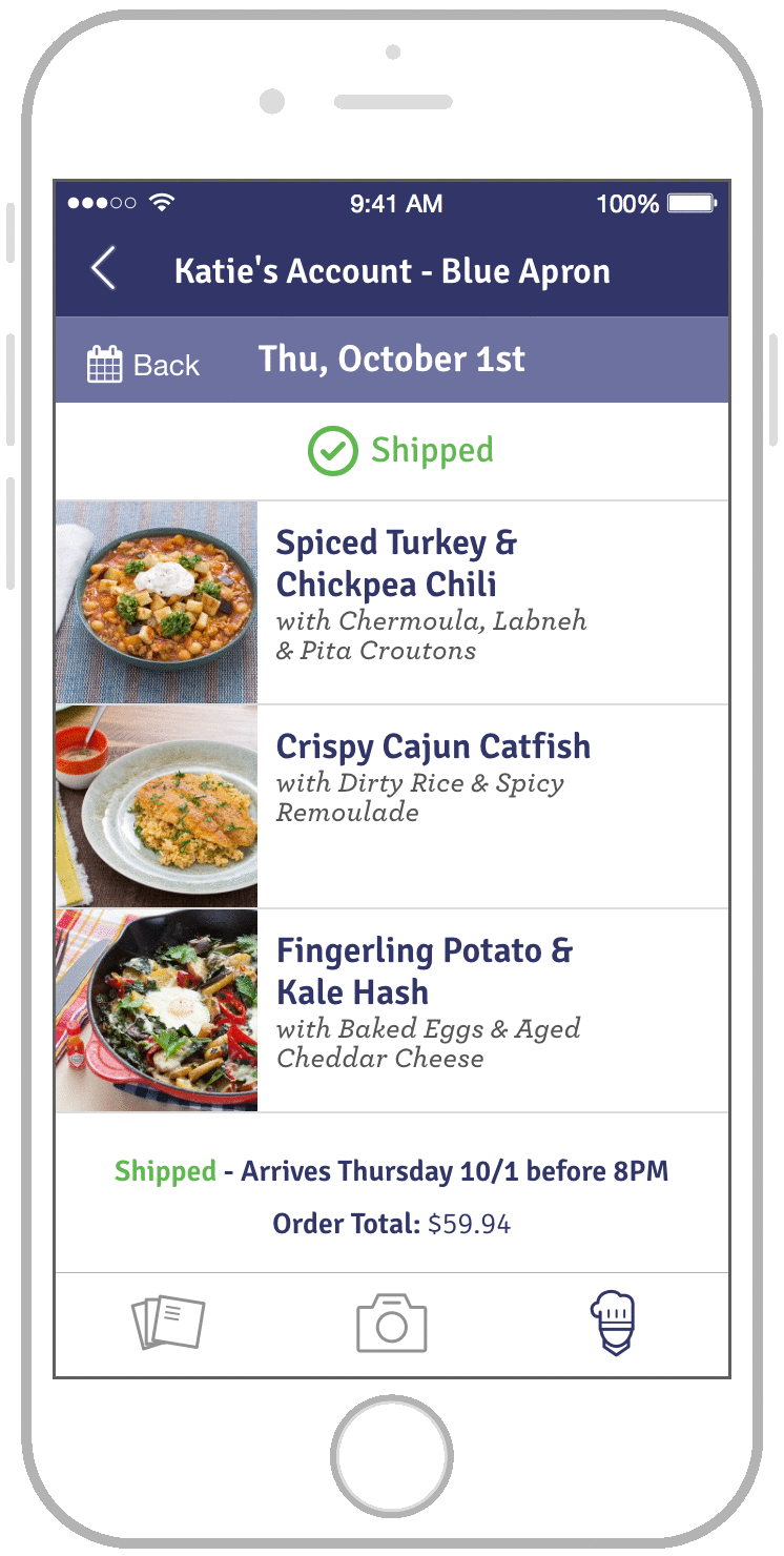 Blue Apron is a great app for home cooks.