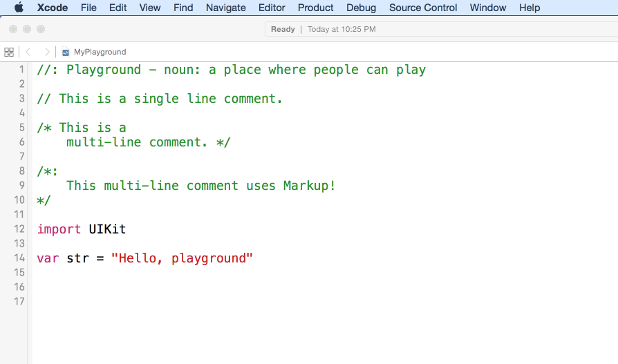 Showing rendered Markup applies styling to the designated comments.