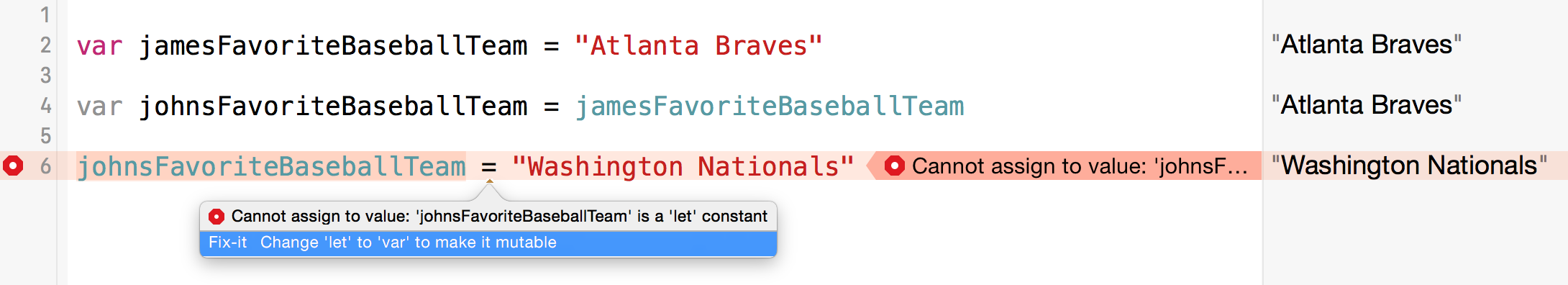 A constant's value can not change, but it is possible to change a constant into a variable.