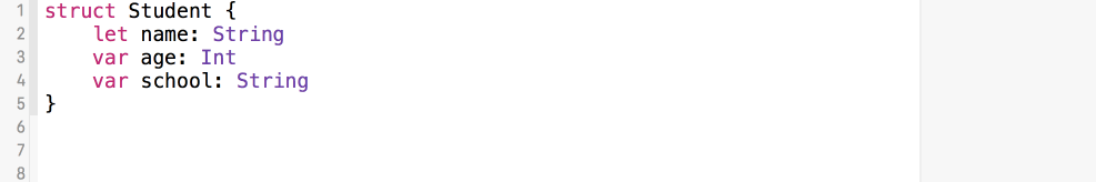 This code creates an instance of the Student struct called "ayush".