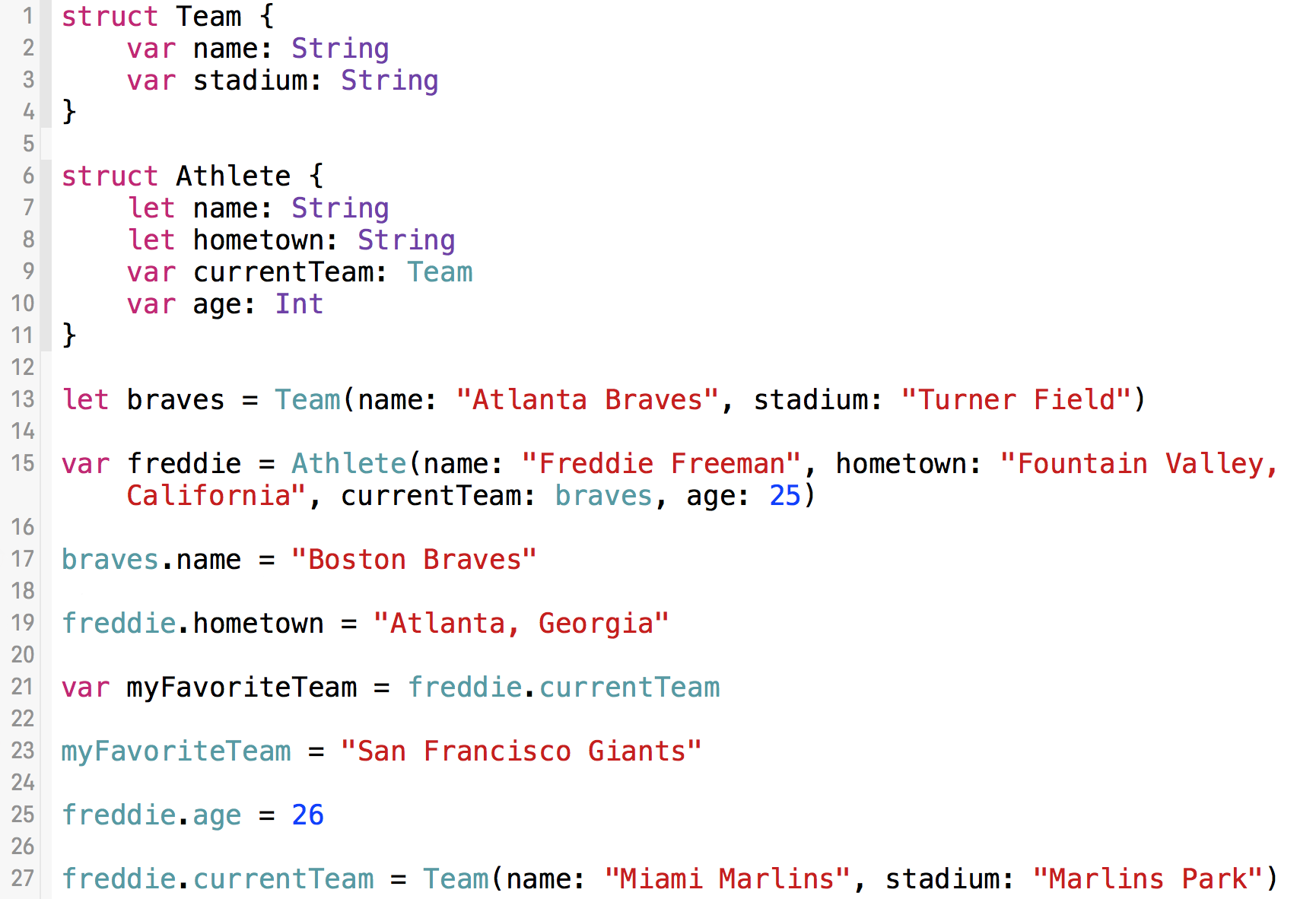 Which lines in this example contain an error?