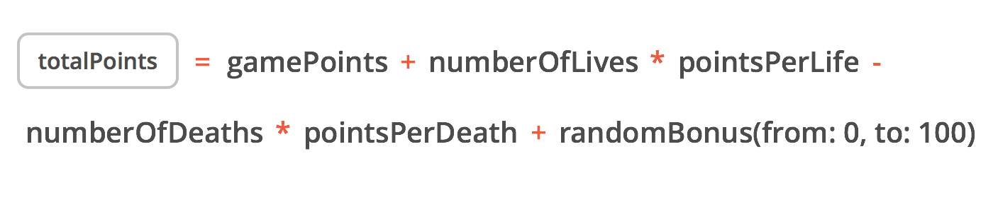 Each operator in this calculation is highlighted in red.