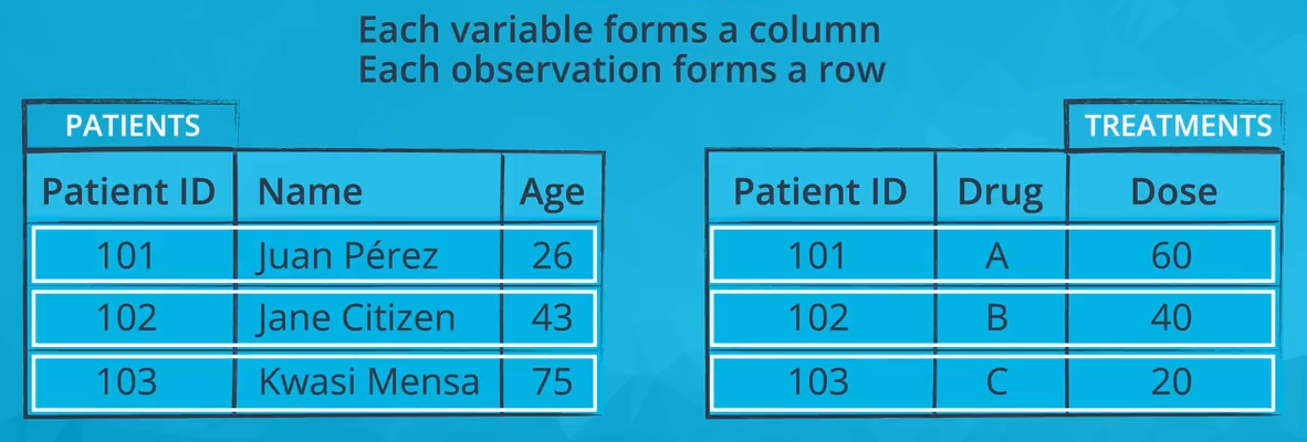 *Each observation in a tidy dataset must have its own row*