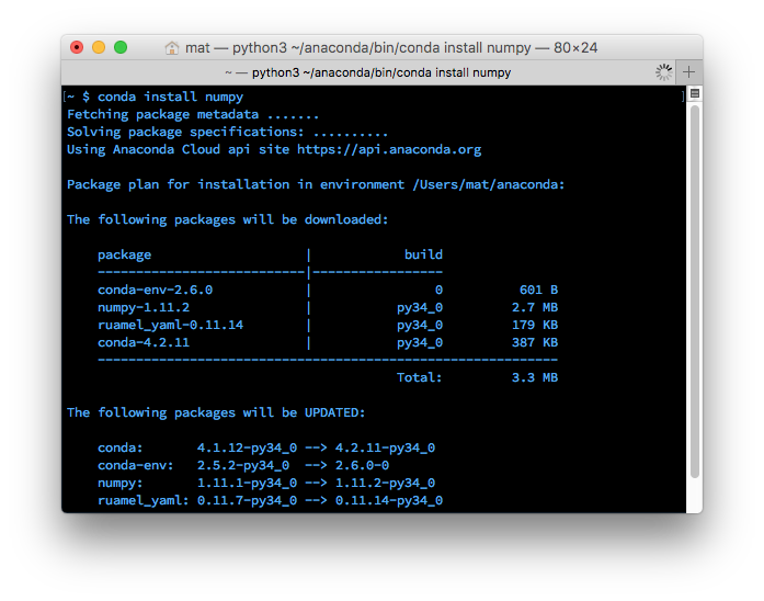 使用 conda 安装 numpy