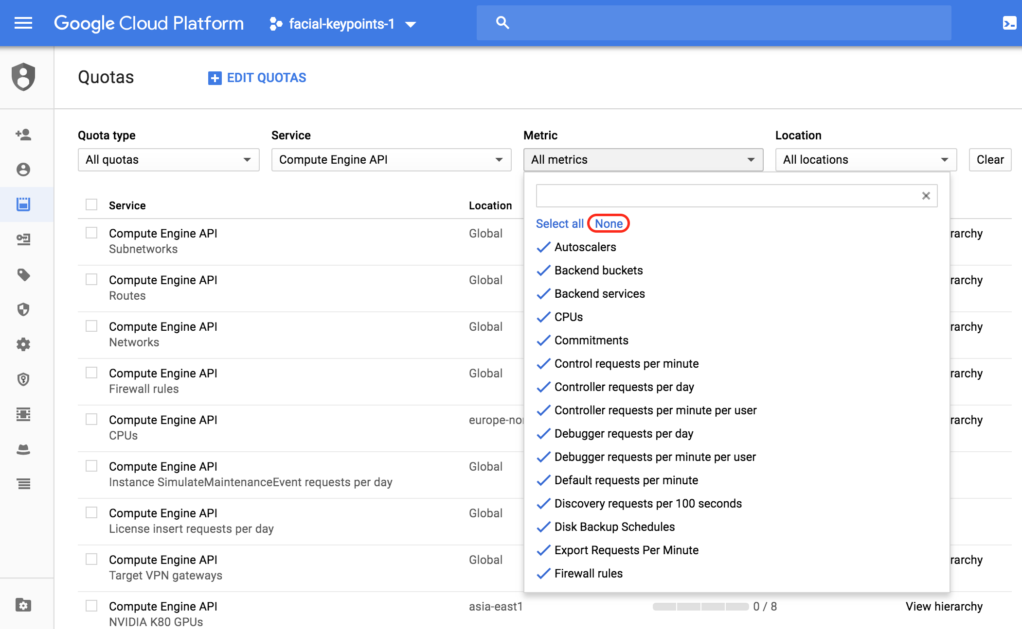Select None to narrow your search.