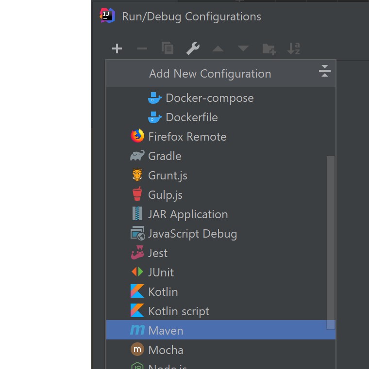 Add a New Run Configuration for Maven