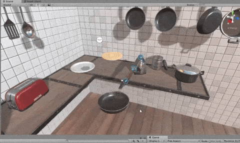 Winner of the Unity ML-Agents Challenge: A robotic arm that can make pancakes!