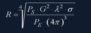 Radar Equation 

source : http://www.radartutorial.eu