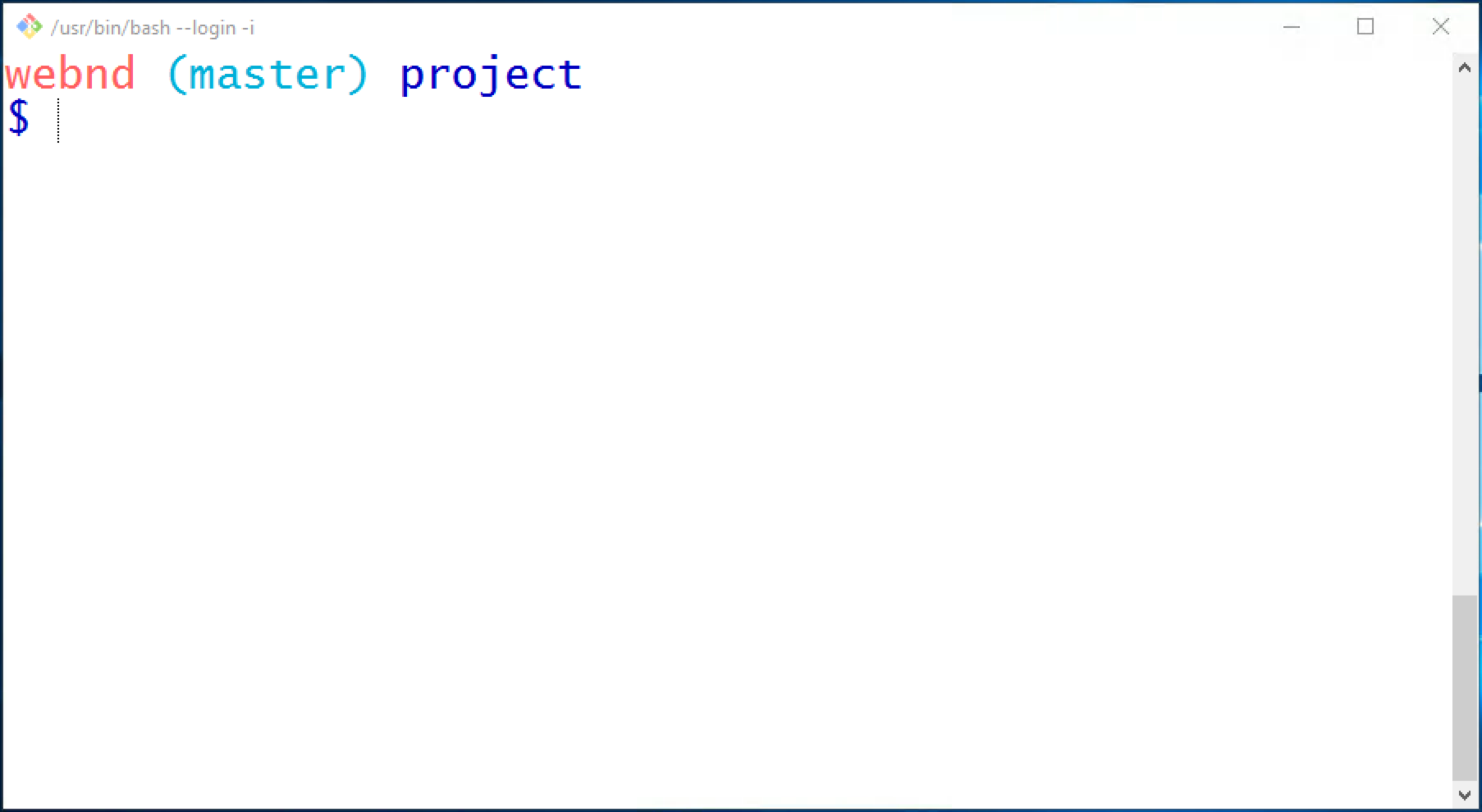 _Windows 上的命令提示符应用。命令提示符已经配置过，可直接显示版本控制信息。_