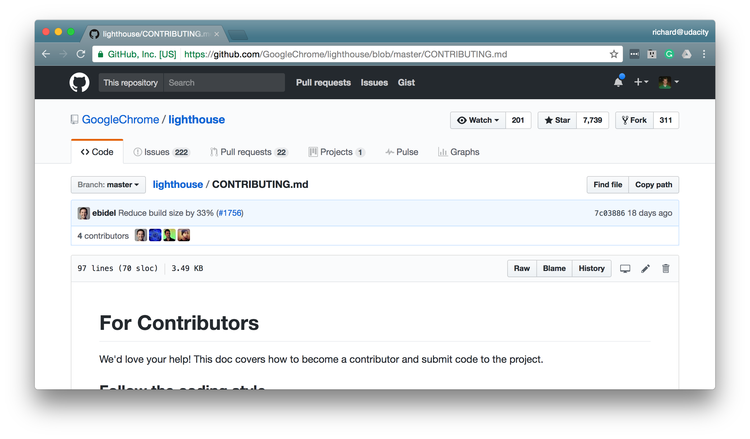_Google 的 Lighthouse 项目的 CONTRIBUTING.md 文件。_